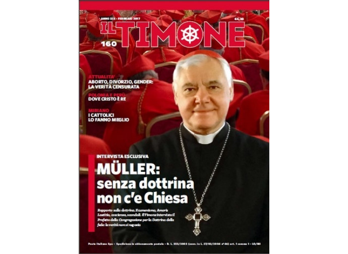 La copertina del Timone con intervista al cardinale Muller